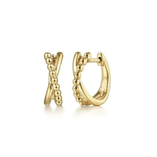 14K Yellow Gold Twisted Huggie Hoop Earrings Dickinson Jewelers Dunkirk, MD