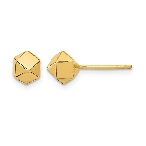 10 Karat Yellow Gold Geometric Ball Post Earrings Dickinson Jewelers Dunkirk, MD