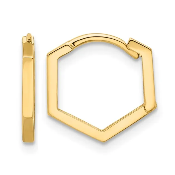 10 Karat Yellow Gold Geometric Huggie Hoop Earrings Dickinson Jewelers Dunkirk, MD