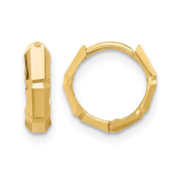 10 Karat Yellow Gold Diamond Cut Huggie Hoop Earrings Dickinson Jewelers Dunkirk, MD
