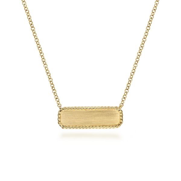 Gabriel Co 14k Yellow Gold Bar Necklace 002-432-00002