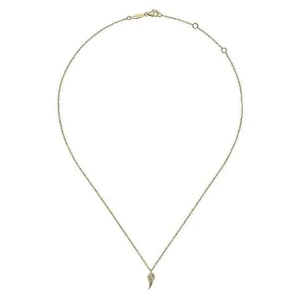 14k Yellow Gold Angel Wing Pendant Image 2 Dickinson Jewelers Dunkirk, MD