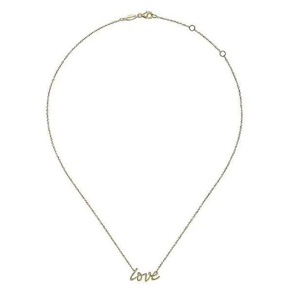 14Kt Yellow Gold "LOVE" Necklace Image 2 Dickinson Jewelers Dunkirk, MD