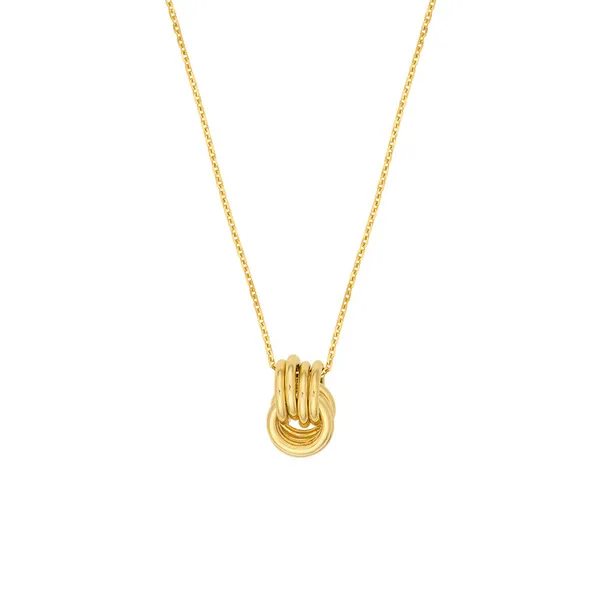 14Kt Yellow Round Link Nest Pendant Cable Necklace Dickinson Jewelers Dunkirk, MD