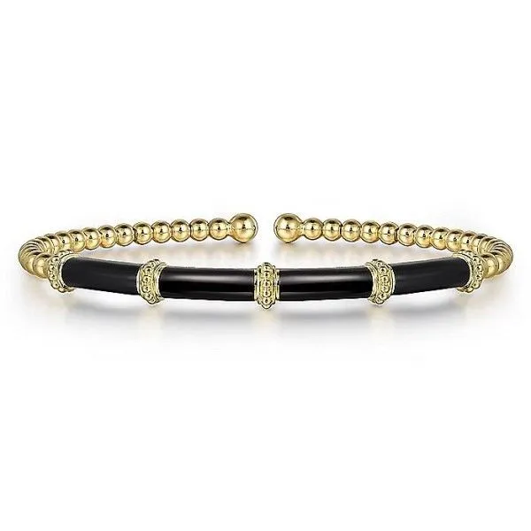 14k Yellow Gold Black Enamel Bracelet Dickinson Jewelers Dunkirk, MD