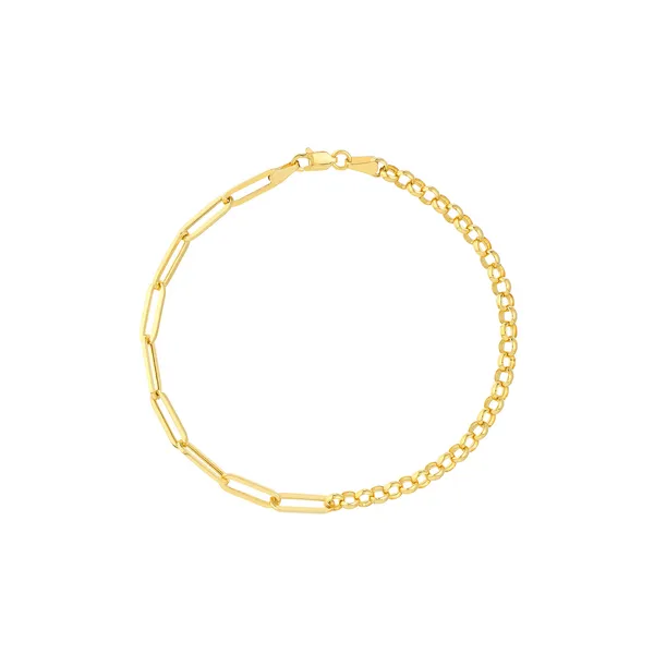 14Kt Yellow Gold Paperclip and Rolo Link Bracelet Dickinson Jewelers Dunkirk, MD