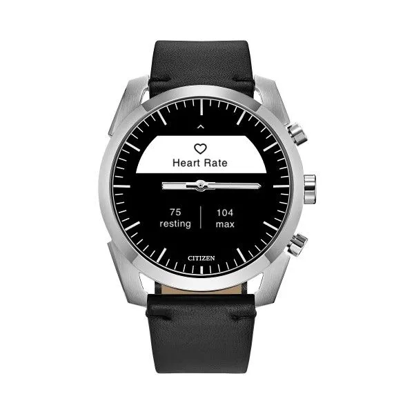 Men's Citizen Eco-Drive Smart Hybrid Black Dial Black Leather Band Sport Watch Image 2 Dickinson Jewelers Dunkirk, MD