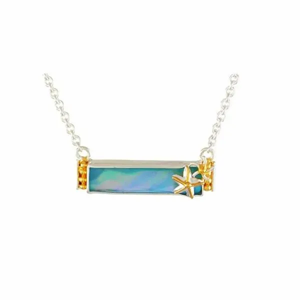 Sterling Silver Amazonite, Quartz And MOP Bar Necklace Dickinson Jewelers Dunkirk, MD