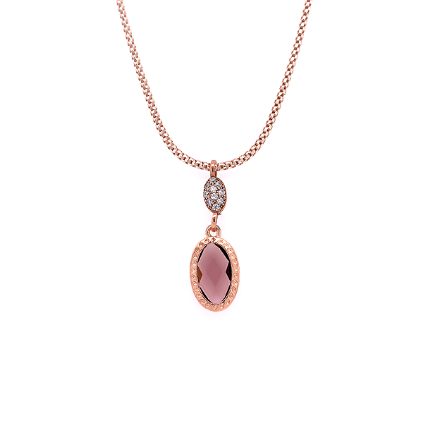 Sterling Silver And Vermeil Pink Quartz Pendant Dickinson Jewelers Dunkirk, MD