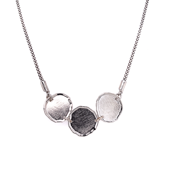 Sterling Silver And Vermeil 3-Disc Necklace Dickinson Jewelers Dunkirk, MD