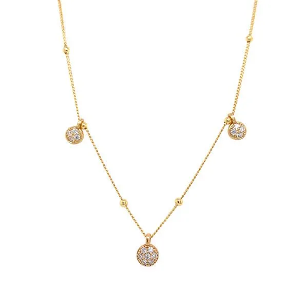 Sterling Silver And Vermeil White Sapphire Drop Necklace Dickinson Jewelers Dunkirk, MD