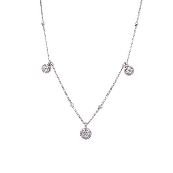 Sterling Silver And Vermeil White Sapphire Drop Necklace Dickinson Jewelers Dunkirk, MD