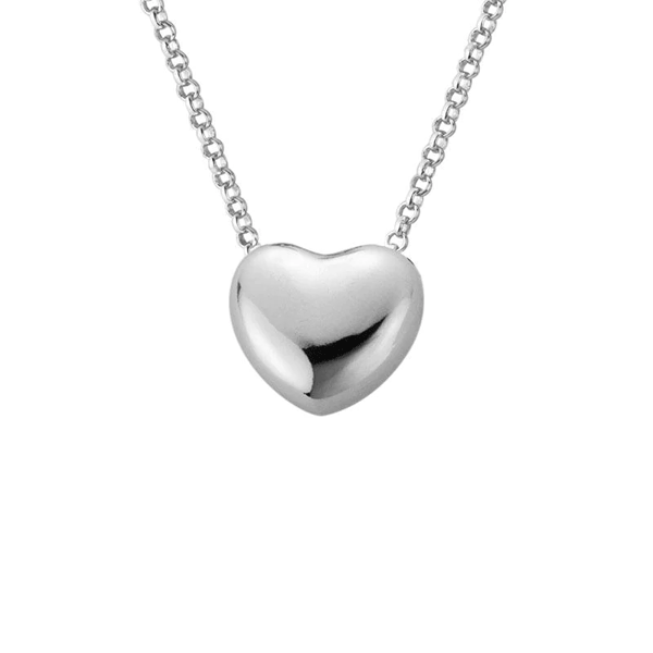 Sterling Silver Puff Heart Necklace Dickinson Jewelers Dunkirk, MD