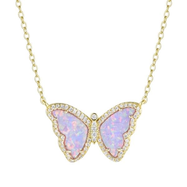 Lavender Butterfly Necklace Dickinson Jewelers Dunkirk, MD