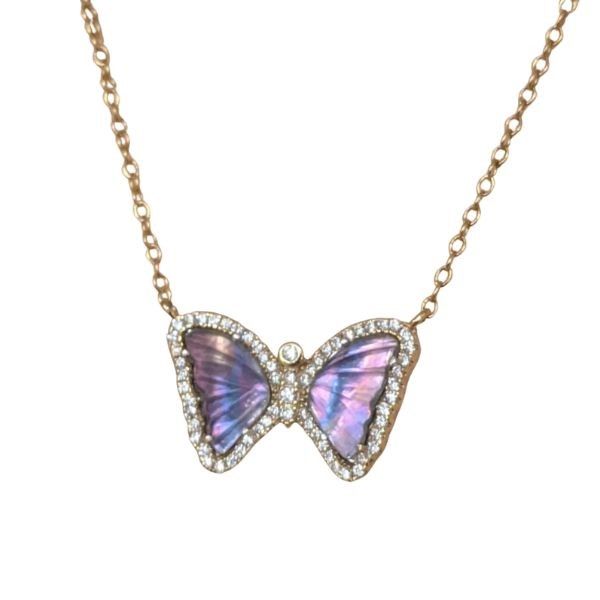 Lavender Mini Butterfly Necklace Dickinson Jewelers Dunkirk, MD