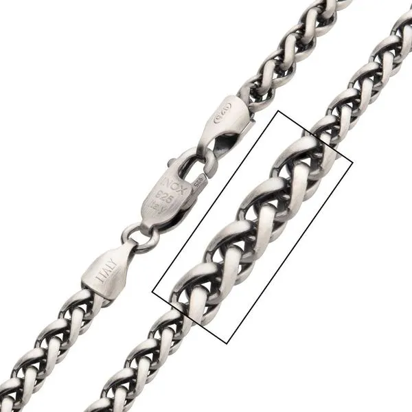 Sterling Silver Black Rhodium Plated Wheat Chain Necklace Dickinson Jewelers Dunkirk, MD