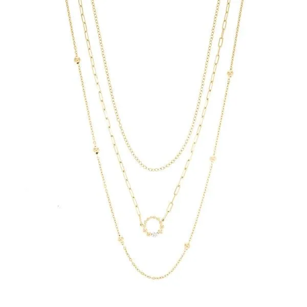 Sterling Silver/14Kt Gold Beaded Multi Diamond Necklace Dickinson Jewelers Dunkirk, MD