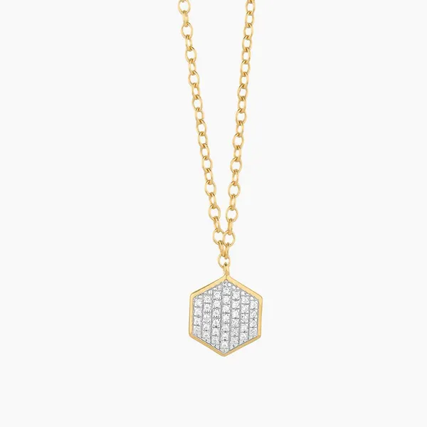Sterling Silver/14k Yellow Gold Plated "Shimmering Hexa" Diamond Pendant Dickinson Jewelers Dunkirk, MD
