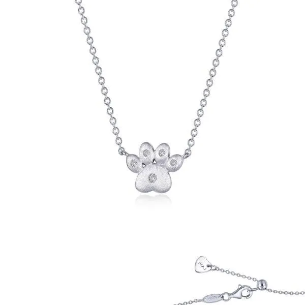 Lassaire Simulated Diamond Paw Print Necklace Dickinson Jewelers Dunkirk, MD