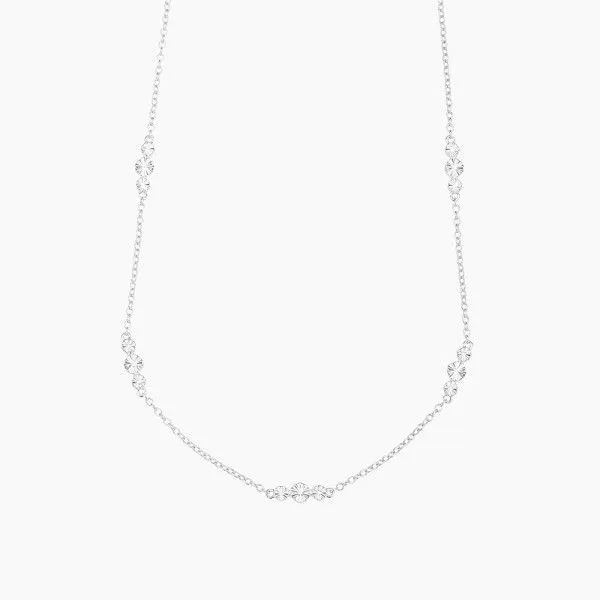 Sterling Silver "Floating" Diamond Necklace Dickinson Jewelers Dunkirk, MD