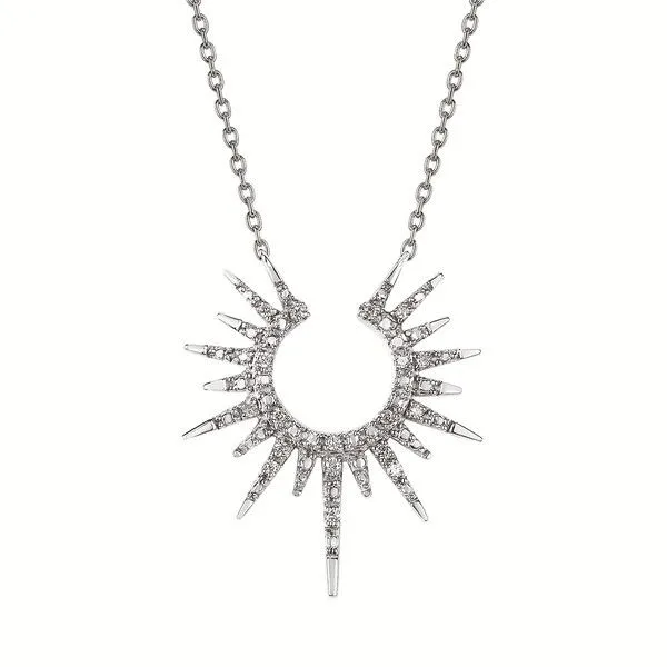 Sterling Silver Diamond Sunshine Center Necklace Dickinson Jewelers Dunkirk, MD