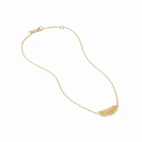 24ky Gold Plated "Fern" Delicate 16.5-17.5" Necklace Image 2 Dickinson Jewelers Dunkirk, MD