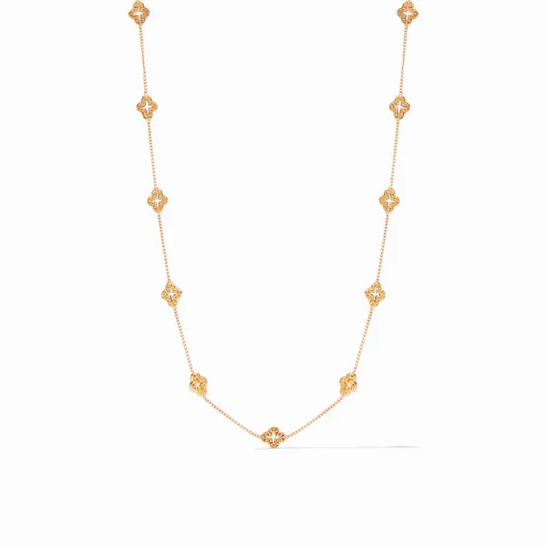 24ky Gold Plated "Florentine" Demi Delicate 16-17" Station Necklace Dickinson Jewelers Dunkirk, MD