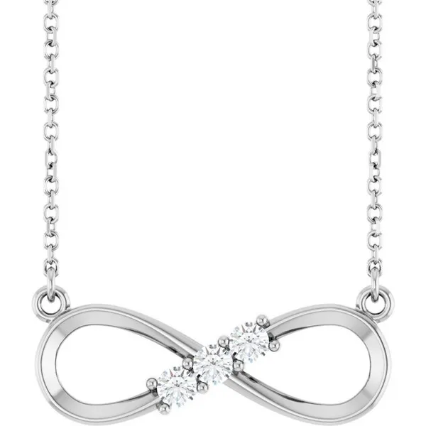 Sterling Silver Infinity 3-Stone CZ Necklace Dickinson Jewelers Dunkirk, MD