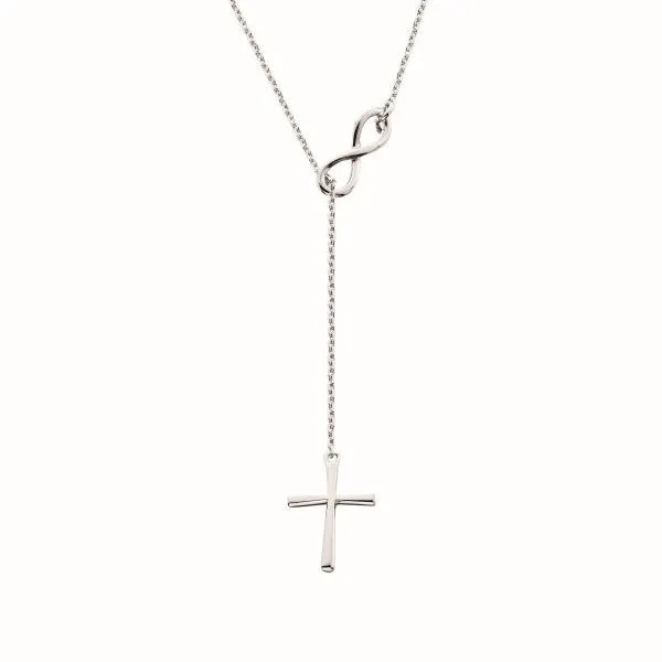 Sterling Silver Infinity and Cross Y Necklace Dickinson Jewelers Dunkirk, MD