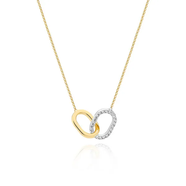 18k Gold Plated "Capizzi Due" CZ Interlocked Links Necklace Dickinson Jewelers Dunkirk, MD