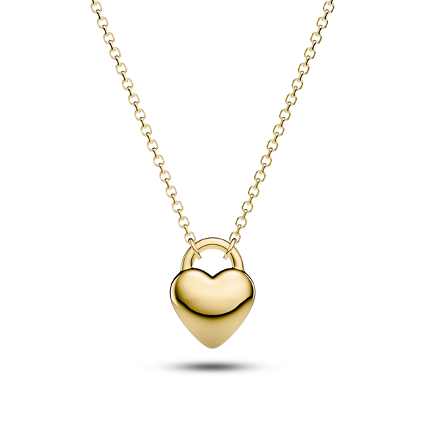 18k Gold Plated Julia Small Puff Heart Center Necklace Dickinson Jewelers Dunkirk, MD