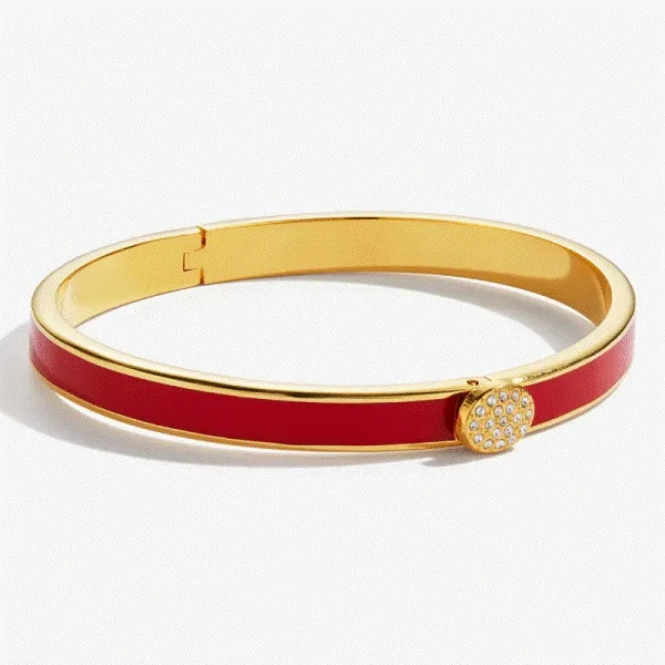 Red Enamel Gold Plated Hinged Bracelet Dickinson Jewelers Dunkirk, MD