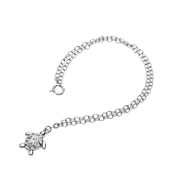 Sterling Silver And Swarovski® Crystal Turtle Anklet Dickinson Jewelers Dunkirk, MD