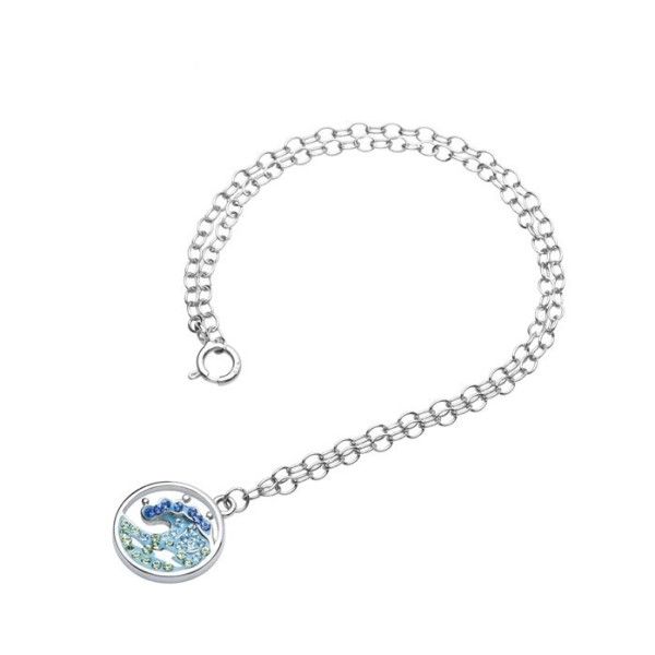 Blue Wave Drop Anklet With Aqua Swarovski® Crystals Dickinson Jewelers Dunkirk, MD
