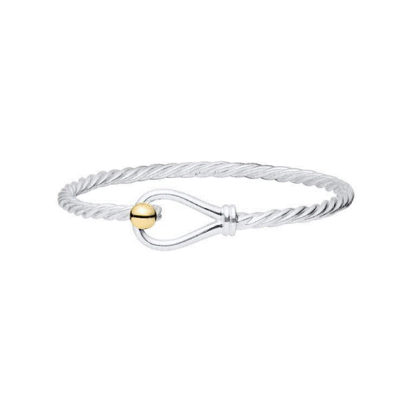 Sterling Silver/14k Yellow Gold Loop & Ball Twistwire Bracelet Dickinson Jewelers Dunkirk, MD