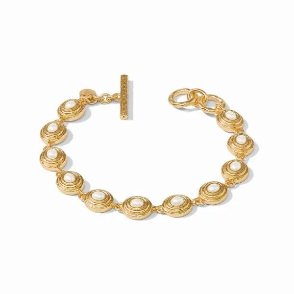 24ky Gold Plated Tudor Tennis Bracelet in Pearl Dickinson Jewelers Dunkirk, MD