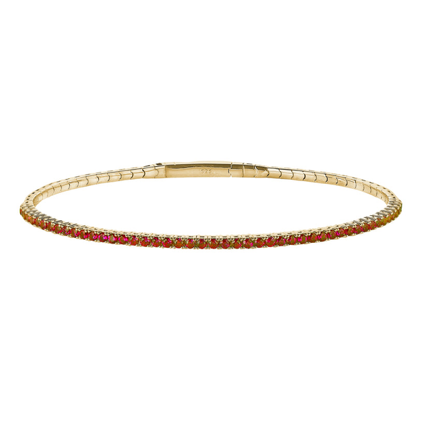 Gold Plated Simulated Ruby Birthstone Bracelet Dickinson Jewelers Dunkirk, MD