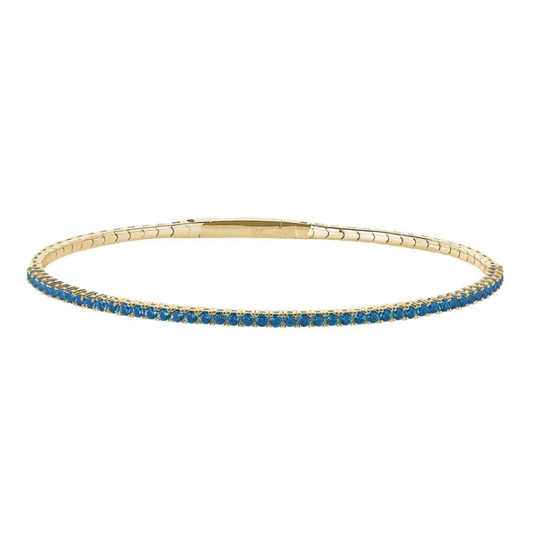 Gold Plated Simulated Blue Topaz Birthstone Bracelet Dickinson Jewelers Dunkirk, MD