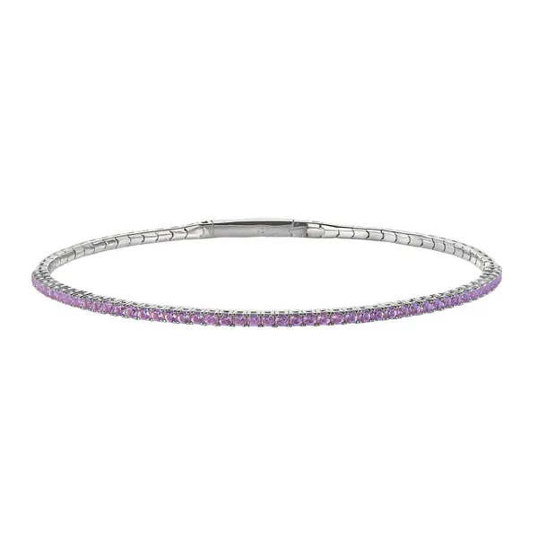 Sterling Silver Simulated Light Amethyst Birthstone Tennis Bracelet Dickinson Jewelers Dunkirk, MD