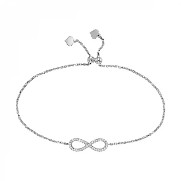 Sterling Silver CZ Infinity Bolo Bracelet Dickinson Jewelers Dunkirk, MD