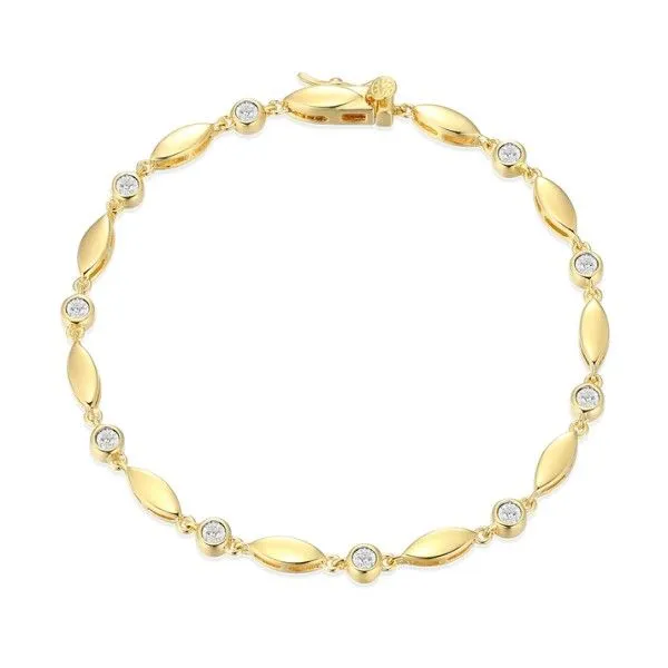 14k Gold Plated Lab Diamond Marquise Bracelet Dickinson Jewelers Dunkirk, MD