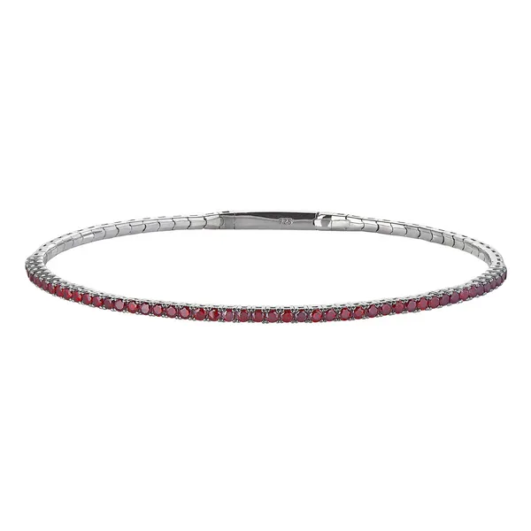 Sterling Silver Simulated Garnet Birthstone Tennis Bracelet Dickinson Jewelers Dunkirk, MD