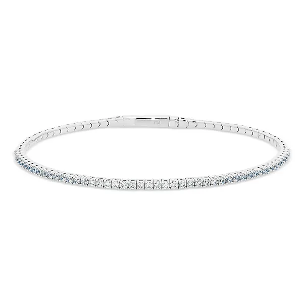 Sterling Silver Simulated Diamonds Birthstone Tennis Bracelet Dickinson Jewelers Dunkirk, MD