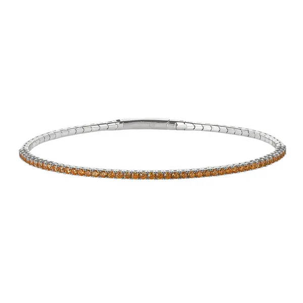 Sterling Silver Simulated Citrine Birthstone Tennis Bracelet Dickinson Jewelers Dunkirk, MD