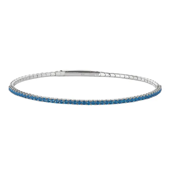 Sterling Silver Simulated Blue Topaz Birthstone Tennis Bracelet Dickinson Jewelers Dunkirk, MD