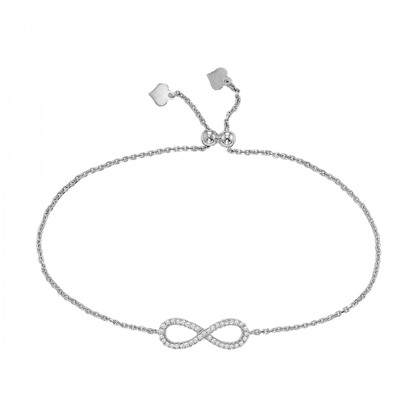Sterling Silver CZ Infinity Bolo Bracelet Dickinson Jewelers Dunkirk, MD