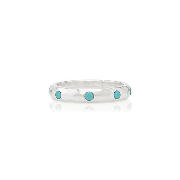 Turquoise Hammered Pavé Stacking Band Dickinson Jewelers Dunkirk, MD