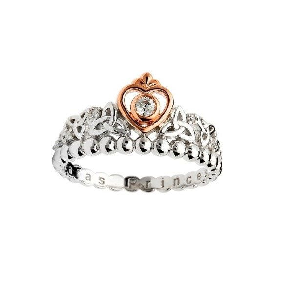Sterling Silver Princess Tiara Heart Trinity Ring - Sz 6 Dickinson Jewelers Dunkirk, MD