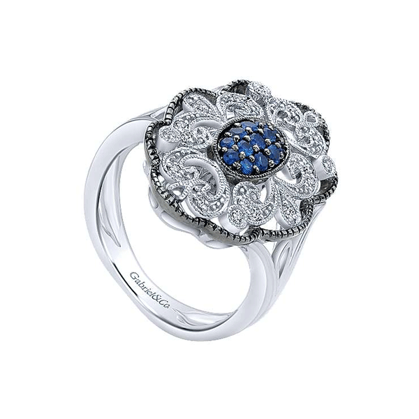 Sterling Silver Blue And White Sapphire Ring Image 2 Dickinson Jewelers Dunkirk, MD