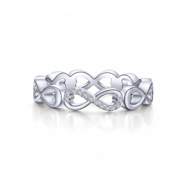 Lassaire Simulated Diamond Infinity Heart Eternity Ring Dickinson Jewelers Dunkirk, MD